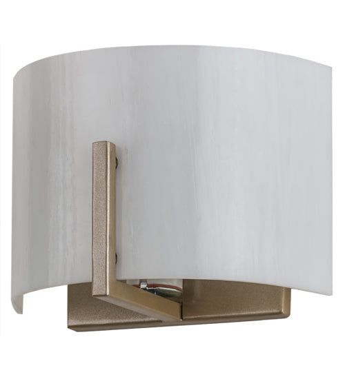 Meyda Lighting Cilindro 9" Champagne Metallic Burbank Wall Sconce With White Art Shade Glass
