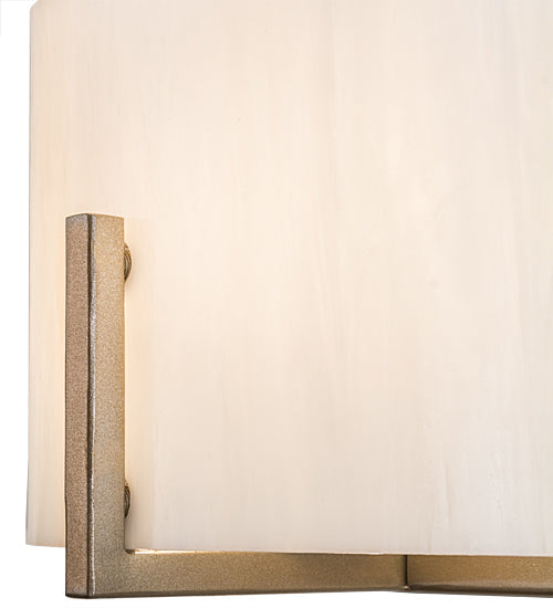 Meyda Lighting Cilindro 9" Champagne Metallic Burbank Wall Sconce With White Art Shade Glass