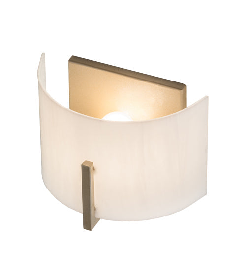 Meyda Lighting Cilindro 9" Champagne Metallic Burbank Wall Sconce With White Art Shade Glass