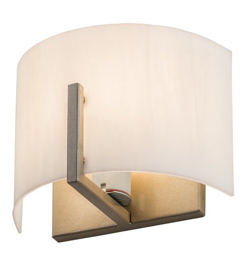 Meyda Lighting Cilindro 9" Champagne Metallic Burbank Wall Sconce With White Art Shade Glass