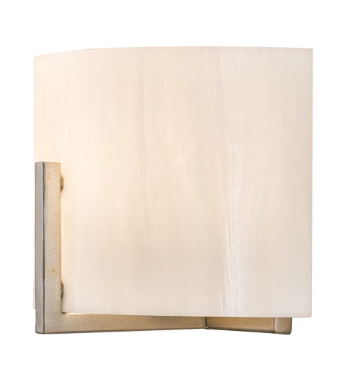 Meyda Lighting Cilindro 9" Champagne Metallic Burbank Wall Sconce With White Art Shade Glass
