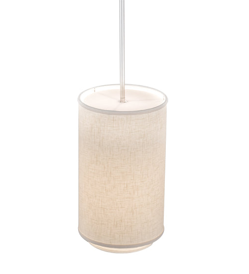 Meyda Lighting Cilindro 9" Nickel Pendant Light With Off White Textrene Shade