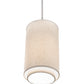 Meyda Lighting Cilindro 9" Nickel Pendant Light With Off White Textrene Shade