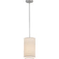 Meyda Lighting Cilindro 9" Nickel Pendant Light With Off White Textrene Shade