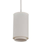 Meyda Lighting Cilindro 9" Nickel Pendant Light With Off White Textrene Shade