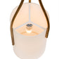 Meyda Lighting Cilindro 9"W x 60"H Vintage Brass Triad Pendant Light With Beige Shade