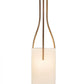 Meyda Lighting Cilindro 9"W x 81"H Vintage Brass Triad Pendant Light With Beige Shade