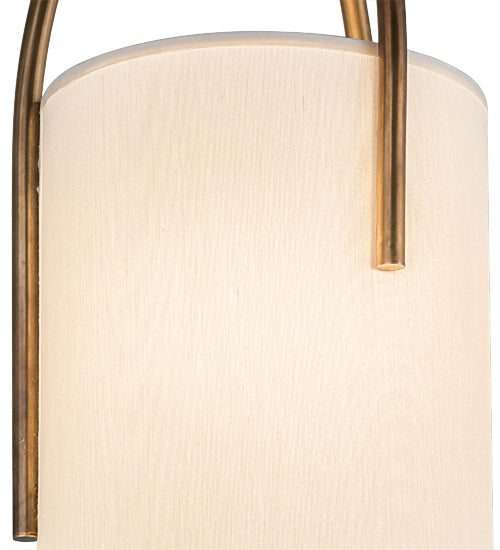 Meyda Lighting Cilindro 9"W x 81"H Vintage Brass Triad Pendant Light With Beige Shade