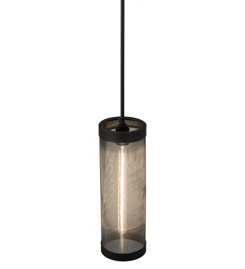 Meyda Lighting Cilindro Cage 5" 9-Light Old Wrought Iron & Charcoal Gray Mini Pendant Light
