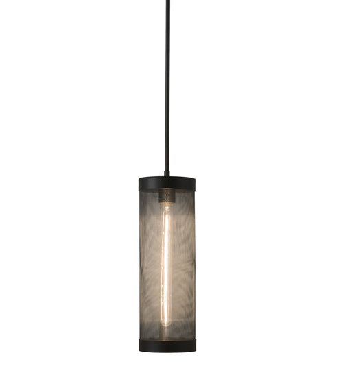 Meyda Lighting Cilindro Cage 5" 9-Light Old Wrought Iron & Charcoal Gray Mini Pendant Light