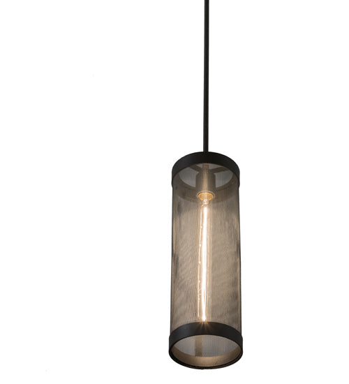 Meyda Lighting Cilindro Cage 5" 9-Light Old Wrought Iron & Charcoal Gray Mini Pendant Light