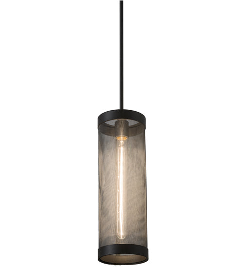 Meyda Lighting Cilindro Cage 5" 9-Light Old Wrought Iron & Charcoal Gray Mini Pendant Light
