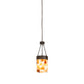 Meyda Lighting Cilindro Calico 16" Oil Rubbed Bronze Pendant Light With Multi-Colored Earth Tones Shade