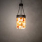 Meyda Lighting Cilindro Calico 16" Oil Rubbed Bronze Pendant Light With Multi-Colored Earth Tones Shade