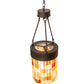 Meyda Lighting Cilindro Calico 16" Oil Rubbed Bronze Pendant Light With Multi-Colored Earth Tones Shade