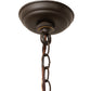 Meyda Lighting Cilindro Calico 16" Oil Rubbed Bronze Pendant Light With Multi-Colored Earth Tones Shade