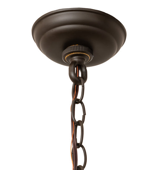 Meyda Lighting Cilindro Calico 16" Oil Rubbed Bronze Pendant Light With Multi-Colored Earth Tones Shade