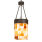 Meyda Lighting Cilindro Calico 16" Oil Rubbed Bronze Pendant Light With Multi-Colored Earth Tones Shade