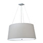 Meyda Lighting Cilindro Hill 48" 6-Light Sparkel Silver Tapered Pendant Light With White Hardback Fabric Shade