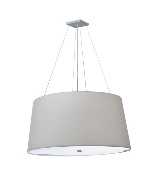 Meyda Lighting Cilindro Hill 48" 6-Light Sparkel Silver Tapered Pendant Light With White Hardback Fabric Shade