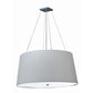 Meyda Lighting Cilindro Hill 48" 6-Light Sparkel Silver Tapered Pendant Light With White Hardback Fabric Shade