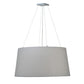 Meyda Lighting Cilindro Hill 48" 6-Light Sparkel Silver Tapered Pendant Light With White Hardback Fabric Shade