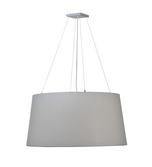 Meyda Lighting Cilindro Hill 48" 6-Light Sparkel Silver Tapered Pendant Light With White Hardback Fabric Shade