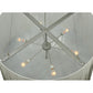 Meyda Lighting Cilindro Hill 48" 6-Light Sparkel Silver Tapered Pendant Light With White Hardback Fabric Shade