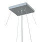 Meyda Lighting Cilindro Hill 48" 6-Light Sparkel Silver Tapered Pendant Light With White Hardback Fabric Shade