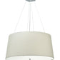 Meyda Lighting Cilindro Hill 48" 6-Light Sparkel Silver Tapered Pendant Light With White Hardback Fabric Shade