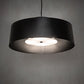 Meyda Lighting Cilindro Jared 33" 4-Light Textured Black & Solar Black Pendant Light With Black & White Shade