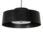 Meyda Lighting Cilindro Jared 33" 4-Light Textured Black & Solar Black Pendant Light With Black & White Shade