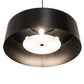 Meyda Lighting Cilindro Jared 33" 4-Light Textured Black & Solar Black Pendant Light With Black & White Shade
