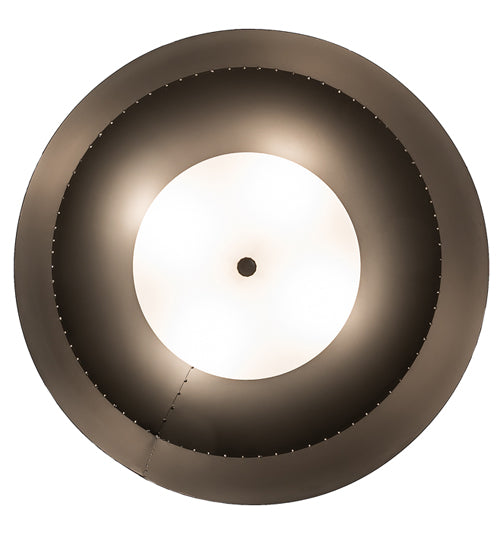 Meyda Lighting Cilindro Jared 33" 4-Light Textured Black & Solar Black Pendant Light With Black & White Shade
