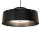 Meyda Lighting Cilindro Jared 33" 4-Light Textured Black & Solar Black Pendant Light With Black & White Shade