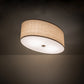 Meyda Lighting Cilindro Southland 24" 2-Light Brushed Nickel Flush Mount Light With Beige & White Linen Shade