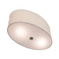 Meyda Lighting Cilindro Southland 24" 2-Light Brushed Nickel Flush Mount Light With Beige & White Linen Shade