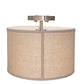 Meyda Lighting Cilindro Southland 24" 2-Light Brushed Nickel Flush Mount Light With Beige & White Linen Shade
