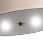 Meyda Lighting Cilindro Southland 24" 2-Light Brushed Nickel Flush Mount Light With Beige & White Linen Shade