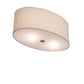 Meyda Lighting Cilindro Southland 24" 2-Light Brushed Nickel Flush Mount Light With Beige & White Linen Shade