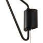 Meyda Lighting Cilindro Textrene 14" Solar Black & Brushed Brass Swing Arm Wall Sconce With White Fabric Shade