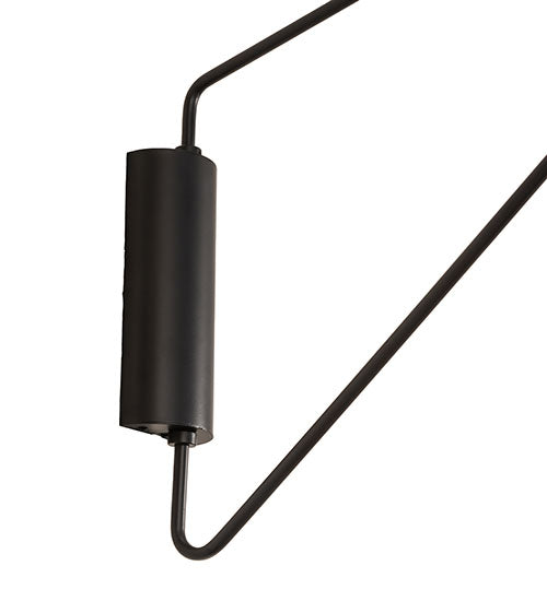 Meyda Lighting Cilindro Textrene 22-79" Solar Black Swing Arm Wall Sconce With White Linen Textrene Shade