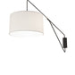 Meyda Lighting Cilindro Textrene 22-79" Solar Black Swing Arm Wall Sconce With White Linen Textrene Shade