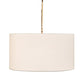 Meyda Lighting Cilindro Textrene 22" Antique Brass Swing Arm Wall Sconce With Off-White Fabric Shade