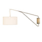 Meyda Lighting Cilindro Textrene 22" Antique Brass Swing Arm Wall Sconce With Off-White Fabric Shade