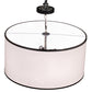 Meyda Lighting Cilindro Textrene 24" 4-Light Gilded Tobacco & Polished Nickel Pendant Light With White Linen & Statuario Idalight Shade
