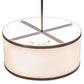 Meyda Lighting Cilindro Textrene 28" 4-Light Mahogany Bronze Pendant Light With White Eggshell Fabric & Statuario Idalight Shade