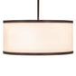 Meyda Lighting Cilindro Textrene 28" 4-Light Mahogany Bronze Pendant Light With White Eggshell Fabric & Statuario Idalight Shade