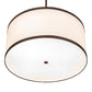 Meyda Lighting Cilindro Textrene 28" 4-Light Mahogany Bronze Pendant Light With White Eggshell Fabric & Statuario Idalight Shade