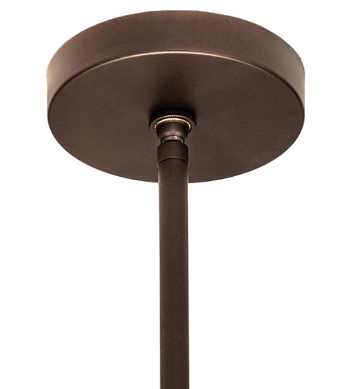 Meyda Lighting Cilindro Textrene 28" 4-Light Mahogany Bronze Pendant Light With White Eggshell Fabric & Statuario Idalight Shade